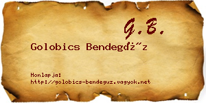 Golobics Bendegúz névjegykártya